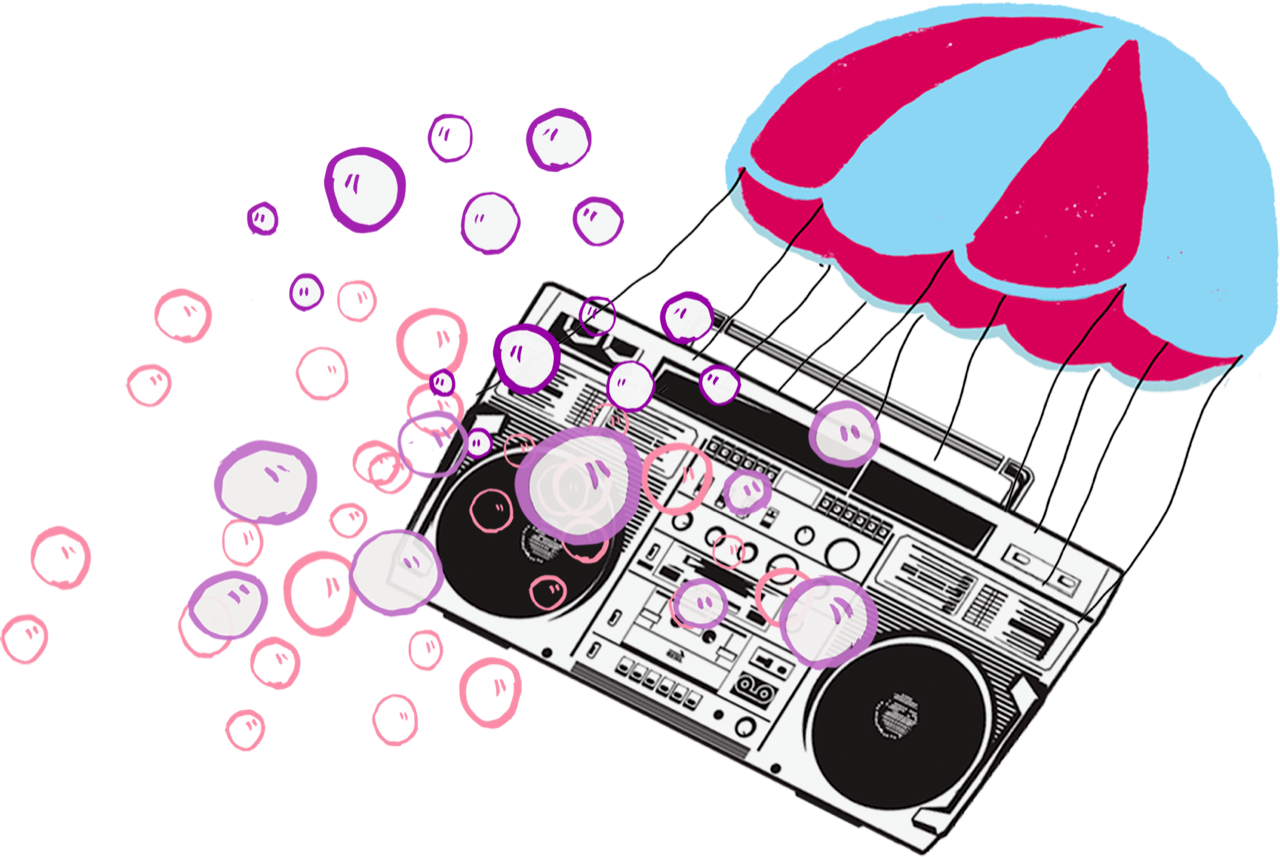 Ghettoblaster-Fallschirm-Bubbles (2) Ghettoblaster-Fallschirm-Bubbles (2)